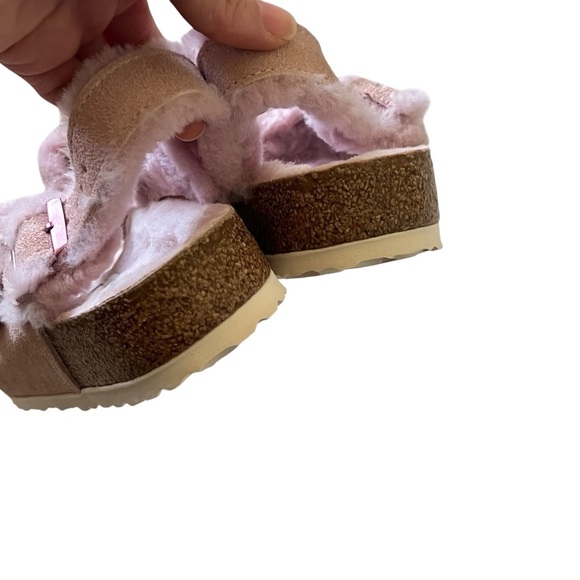 Birkenstock Arizona Shearling Suede Leather in Light Rose Pink EU 39 - Picture 4 of 7